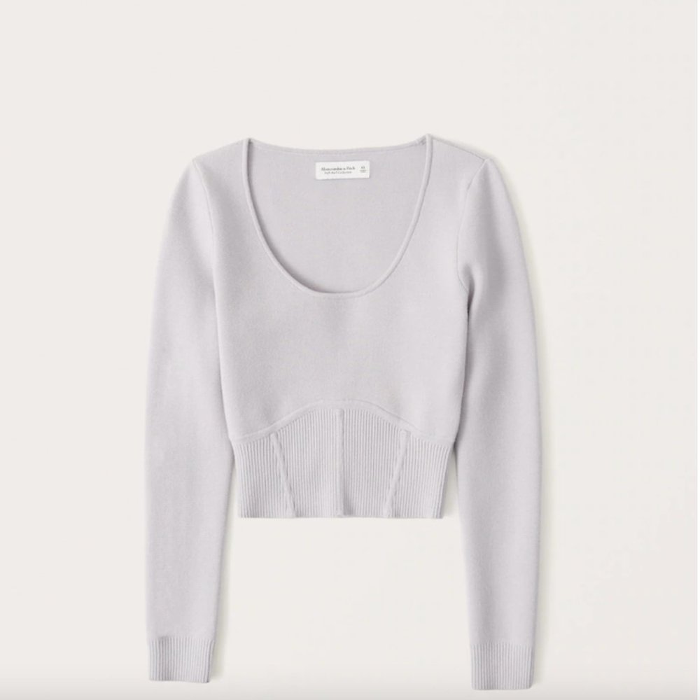 NWT Ribbed Slim Corset Sweater - Picture 2 of 5